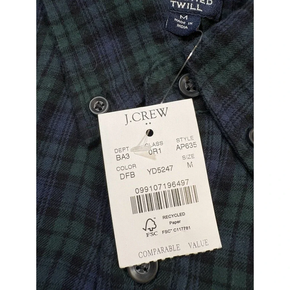 NEW J Crew Shirt Mens Medium Classic Fit Brushed Twill Button Down Preppy